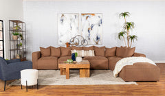 Best Furniture Outlet - Coaster - Jennifer 6-piece Upholstered Modular Sectional Terracotta - 551591-SET