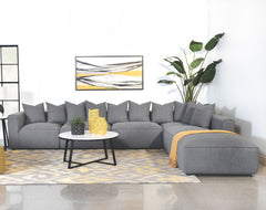 Best Furniture Outlet - Coaster - Jennifer 6-piece Upholstered Modular Sectional Grey - 551594-SET