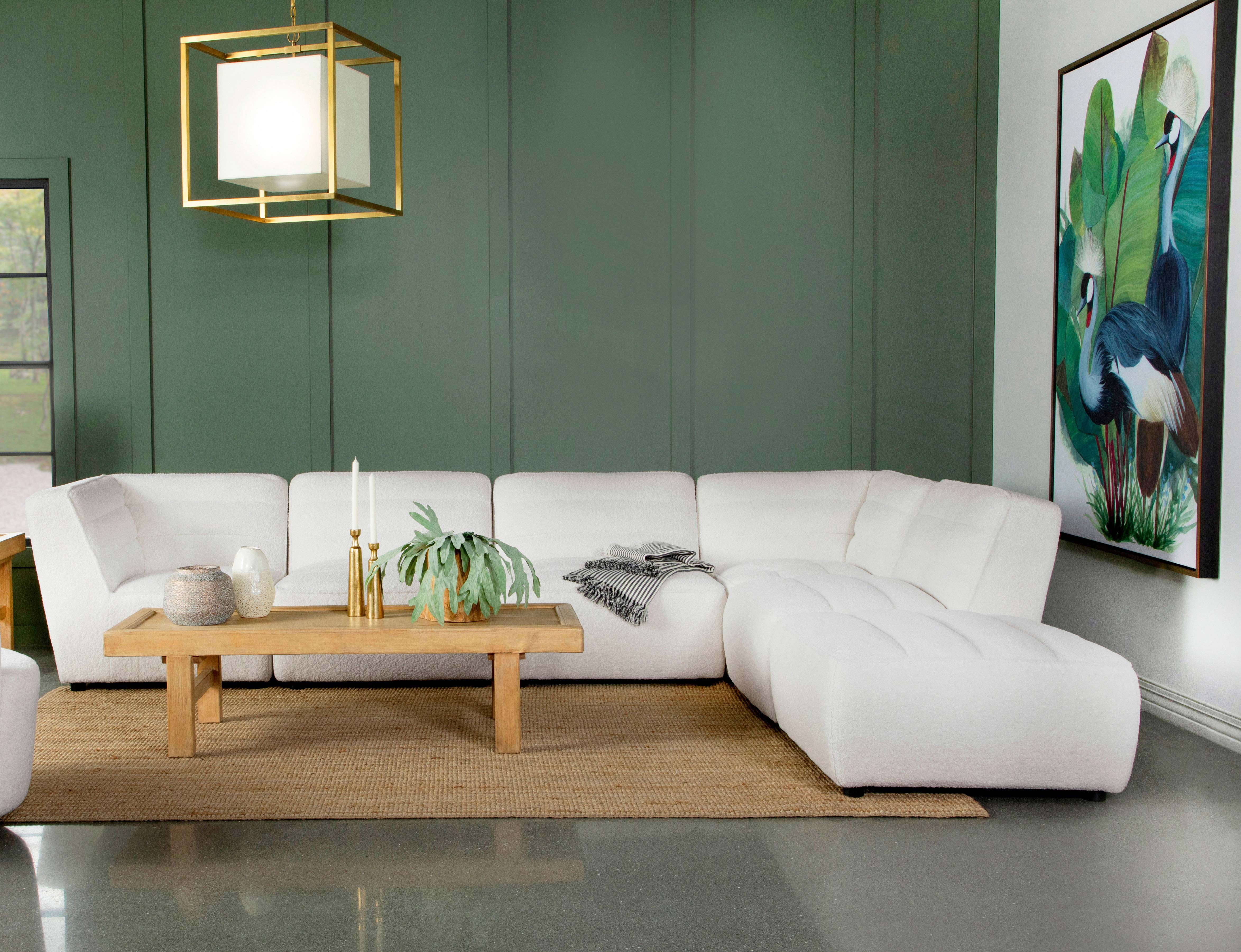 Best Furniture Outlet - Coaster - Sunny 6-piece Upholstered Modular Sectional Sofa Natural - 551621-SET