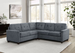 Best Furniture Outlet - Coaster - Georgina 3-piece Upholstered Sectional Sofa Steel Grey - 551701-SETA