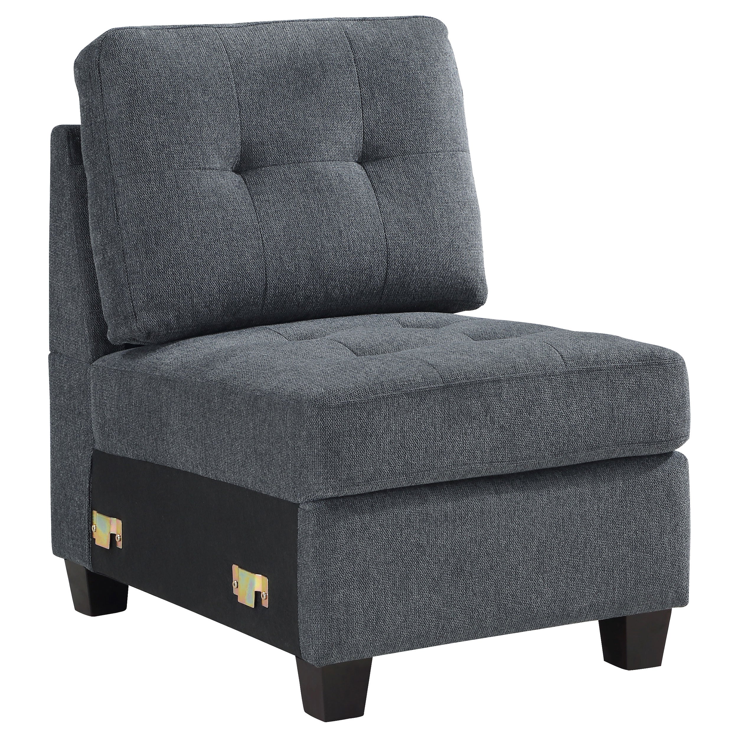 Best Furniture Outlet - Coaster - Georgina Upholstered Armless Chair Steel Grey - 551701