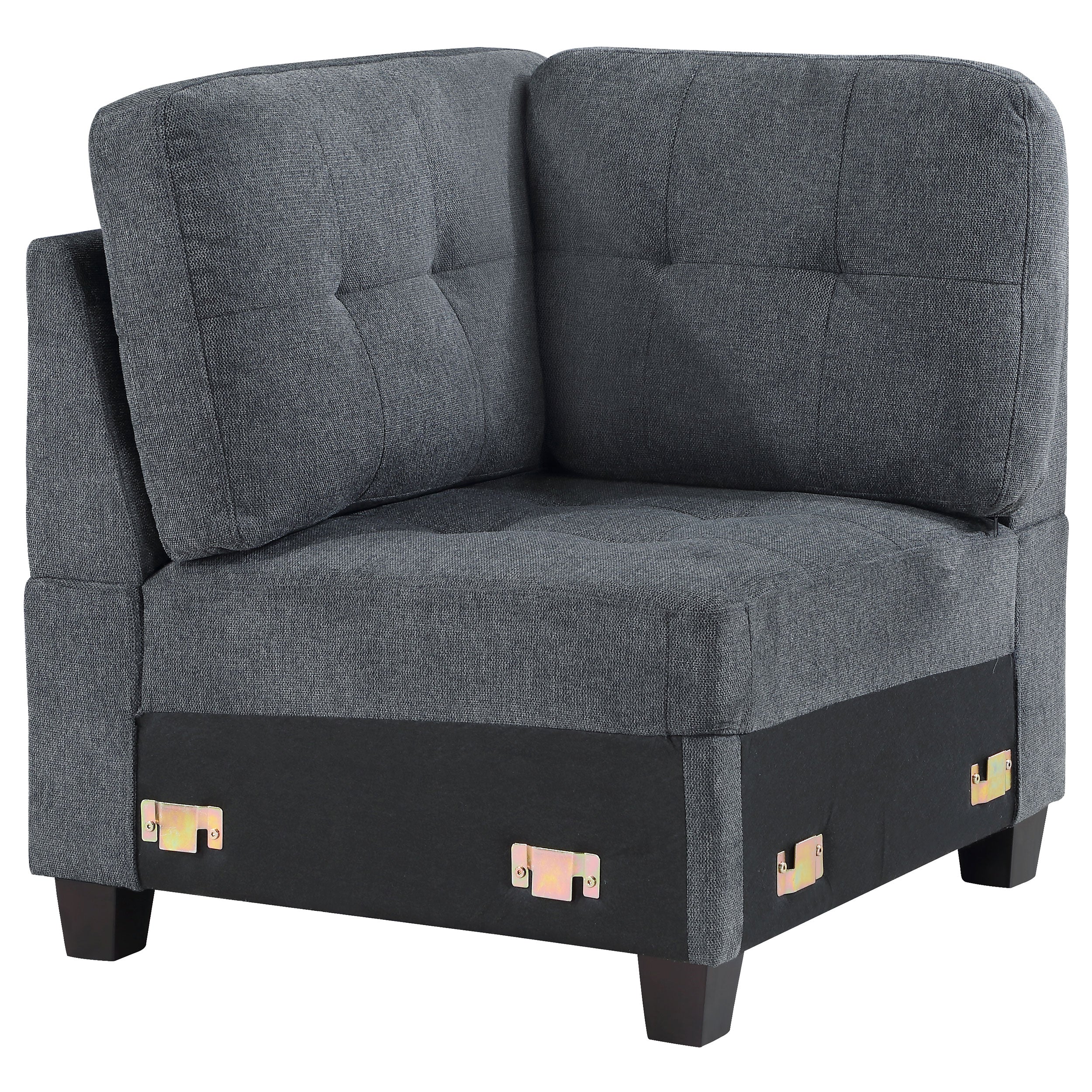 Best Furniture Outlet - Coaster - Georgina Upholstered Corner Chair Steel Grey - 551702