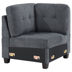 Best Furniture Outlet - Coaster - Georgina Upholstered Corner Chair Steel Grey - 551702