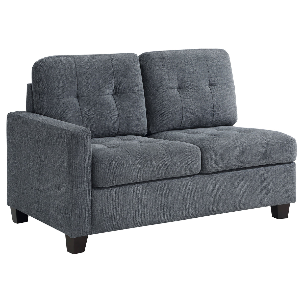 Best Furniture Outlet - Coaster - Georgina Upholstered LAF Loveseat Steel Grey - 551704LAF