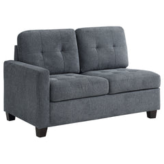 Best Furniture Outlet - Coaster - Georgina Upholstered LAF Loveseat Steel Grey - 551704LAF