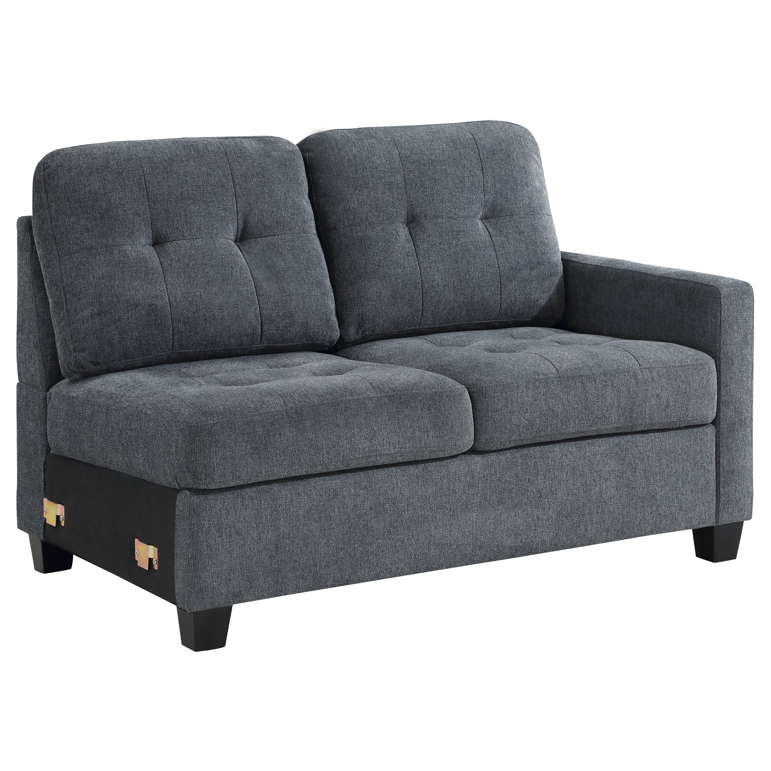 Best Furniture Outlet - Coaster - Georgina Upholstered RAF Loveseat Steel Grey - 551704RAF