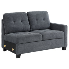 Best Furniture Outlet - Coaster - Georgina Upholstered RAF Loveseat Steel Grey - 551704RAF