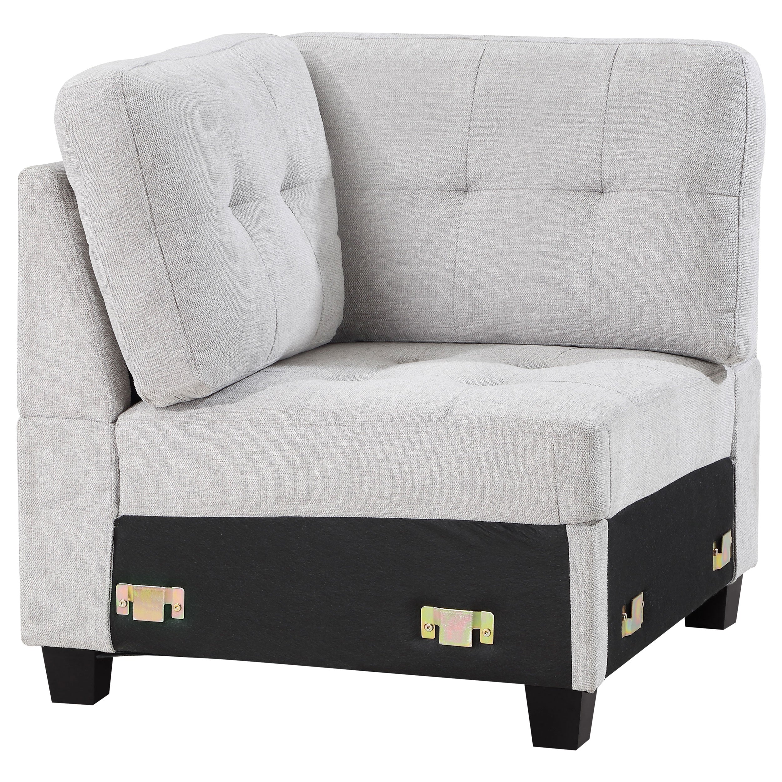 Best Furniture Outlet - Coaster - Georgina Upholstered Corner Chair Steel Beige - 551706