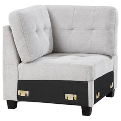 Best Furniture Outlet - Coaster - Georgina Upholstered Corner Chair Steel Beige - 551706