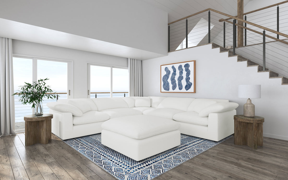 Best Furniture Outlet - Coaster - Raleigh 6-piece Boucle Upholstered Modular Sectional Ivory - 551751-SETA