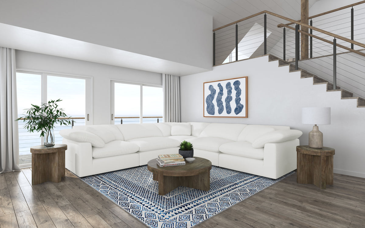 Best Furniture Outlet - Coaster - Raleigh 5-piece Boucle Upholstered Modular Sectional Ivory - 551751-SETB
