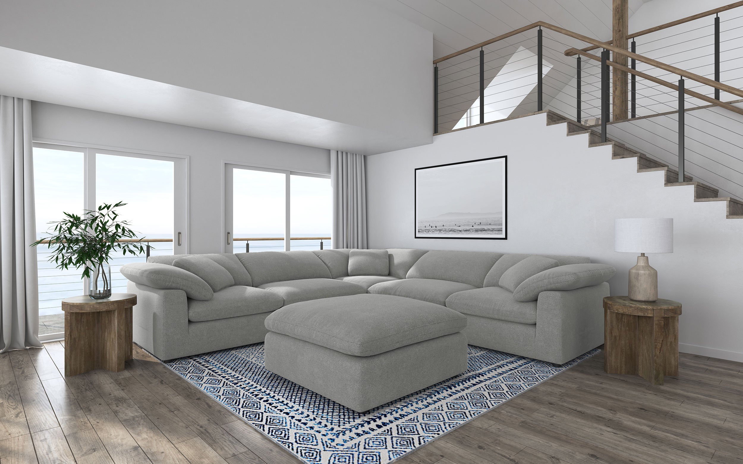 Best Furniture Outlet - Coaster - Raleigh 6-piece Boucle Upholstered Modular Sectional Grey - 551754-SETA