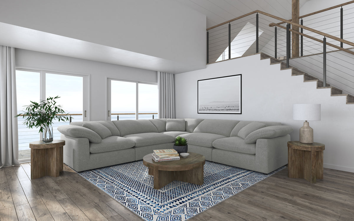 Best Furniture Outlet - Coaster - Raleigh 5-piece Boucle Upholstered Modular Sectional Grey - 551754-SETB