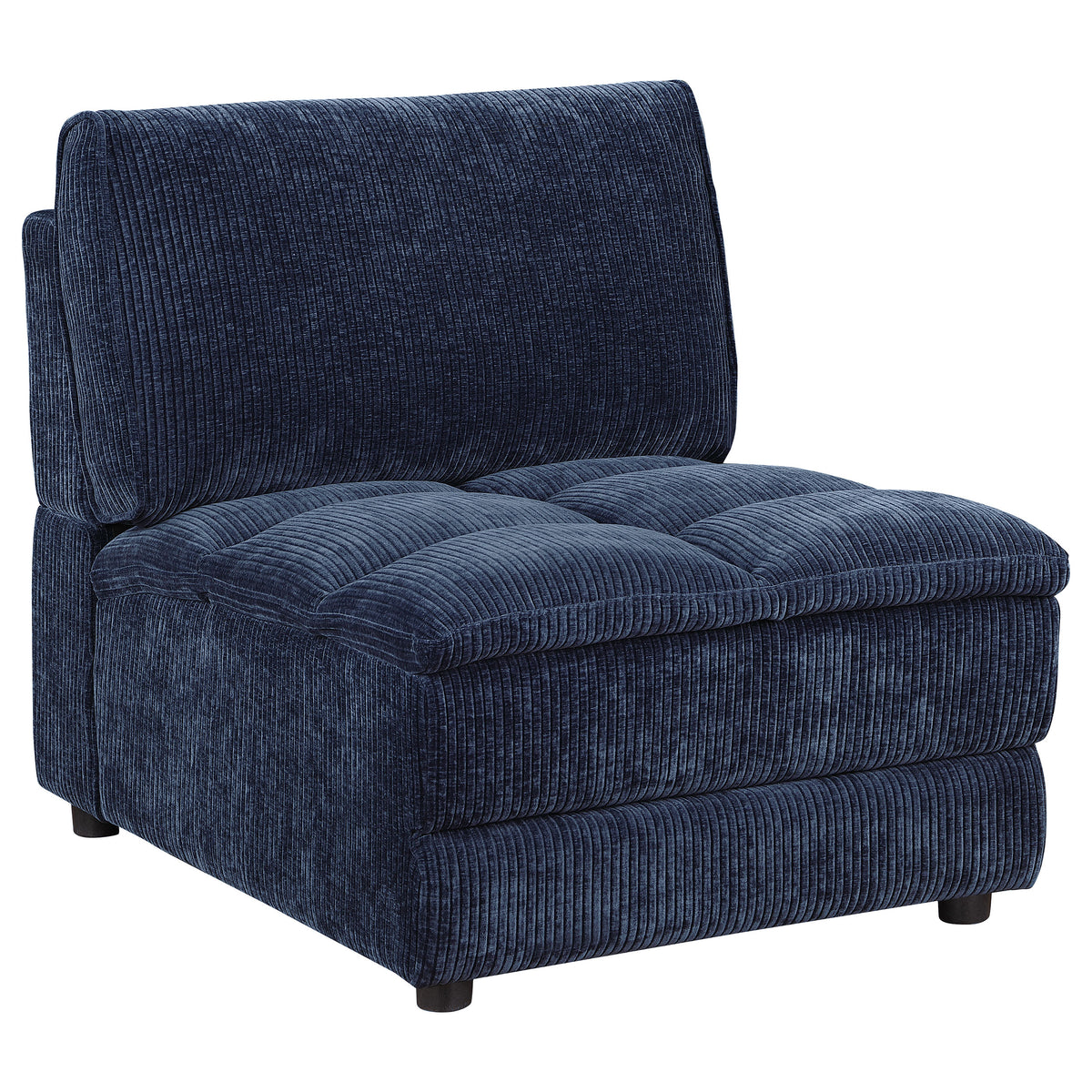 Best Furniture Outlet - Coaster - Atlantic Corduroy Upholstered Armless Chair Blue - 551821