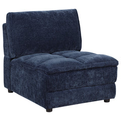 Best Furniture Outlet - Coaster - Atlantic Corduroy Upholstered Armless Chair Blue - 551821