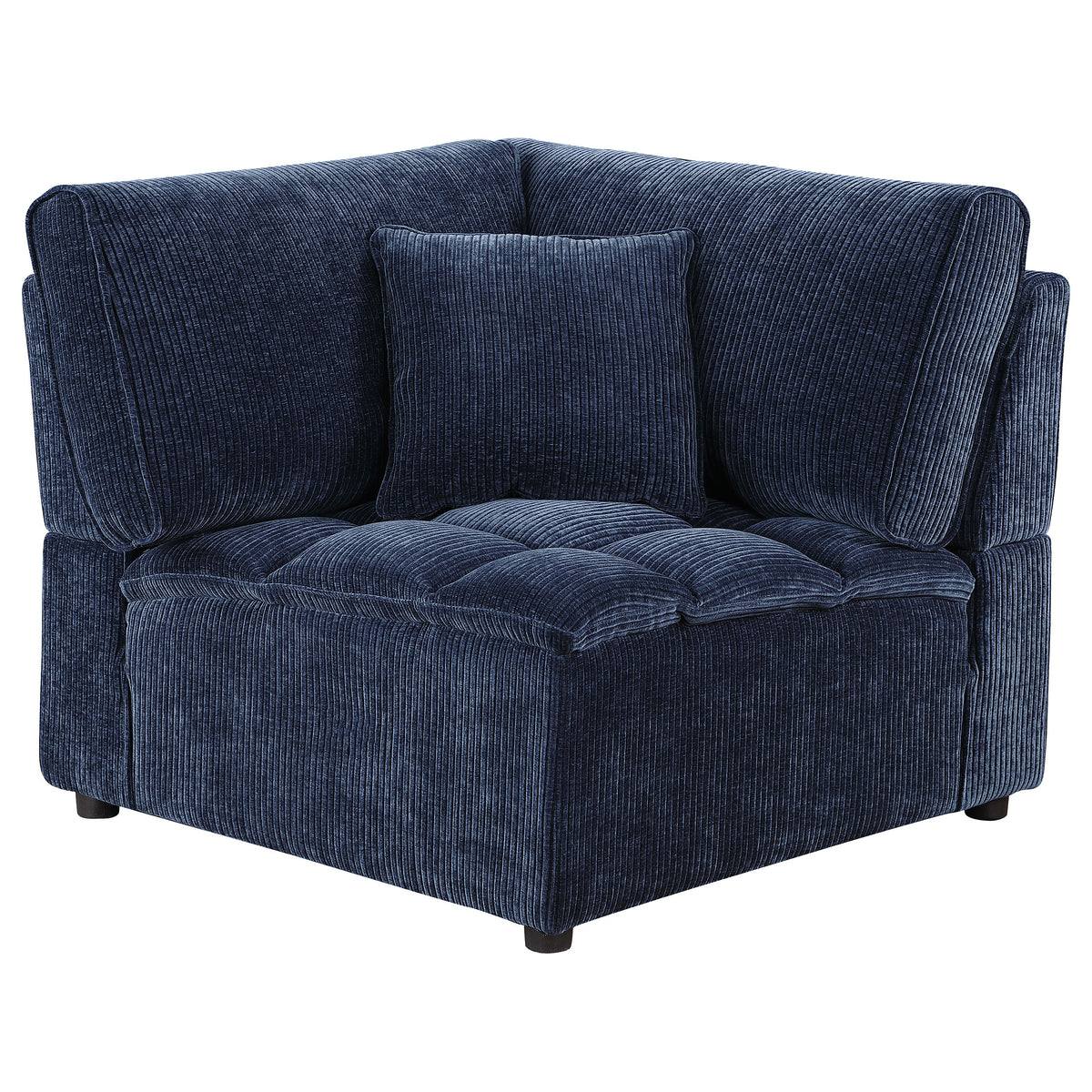 Best Furniture Outlet - Coaster - Atlantic Corduroy Upholstered Corner Chair Blue - 551822