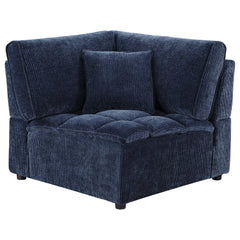 Best Furniture Outlet - Coaster - Atlantic Corduroy Upholstered Corner Chair Blue - 551822
