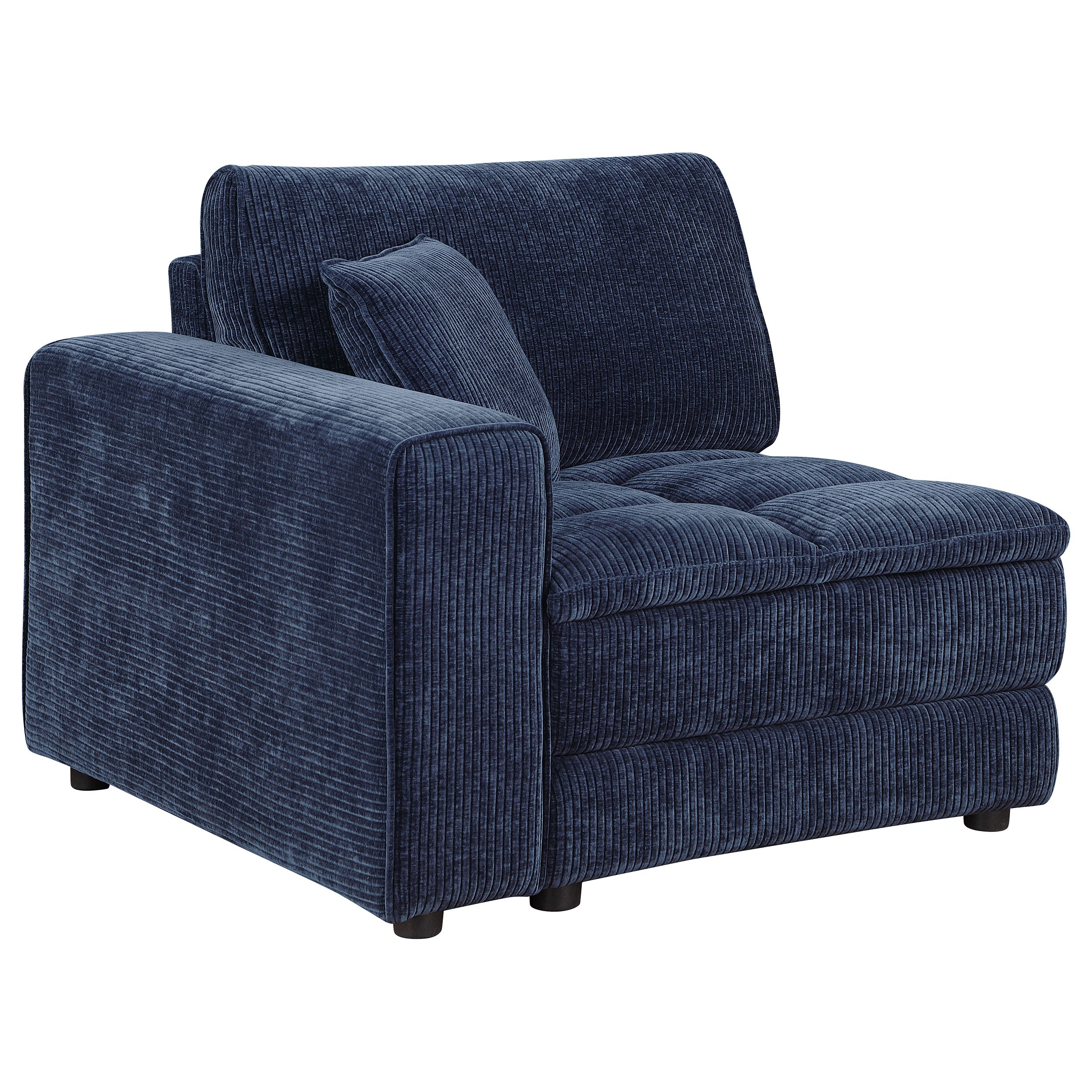 Best Furniture Outlet - Coaster - Atlantic Corduroy Upholstered LAF Arm Chair Blue - 551824LAF
