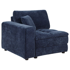 Best Furniture Outlet - Coaster - Atlantic Corduroy Upholstered LAF Arm Chair Blue - 551824LAF