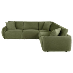 Elysia 5-piece Fabric Upholstered Modular Sectional Sofa Green