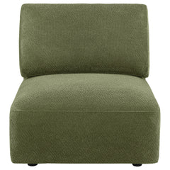 Elysia Fabric Upholstered Modular Armless Chair Green