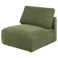 Elysia Fabric Upholstered Modular Armless Chair Green