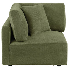Best Furniture Outlet - Coaster - Elysia Fabric Upholstered Modular Corner Chair Green - 551896