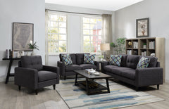 Best Furniture Outlet - Coaster - Watsonville 3-piece Upholstered Track Arm Sofa Set Grey - 552001-S3