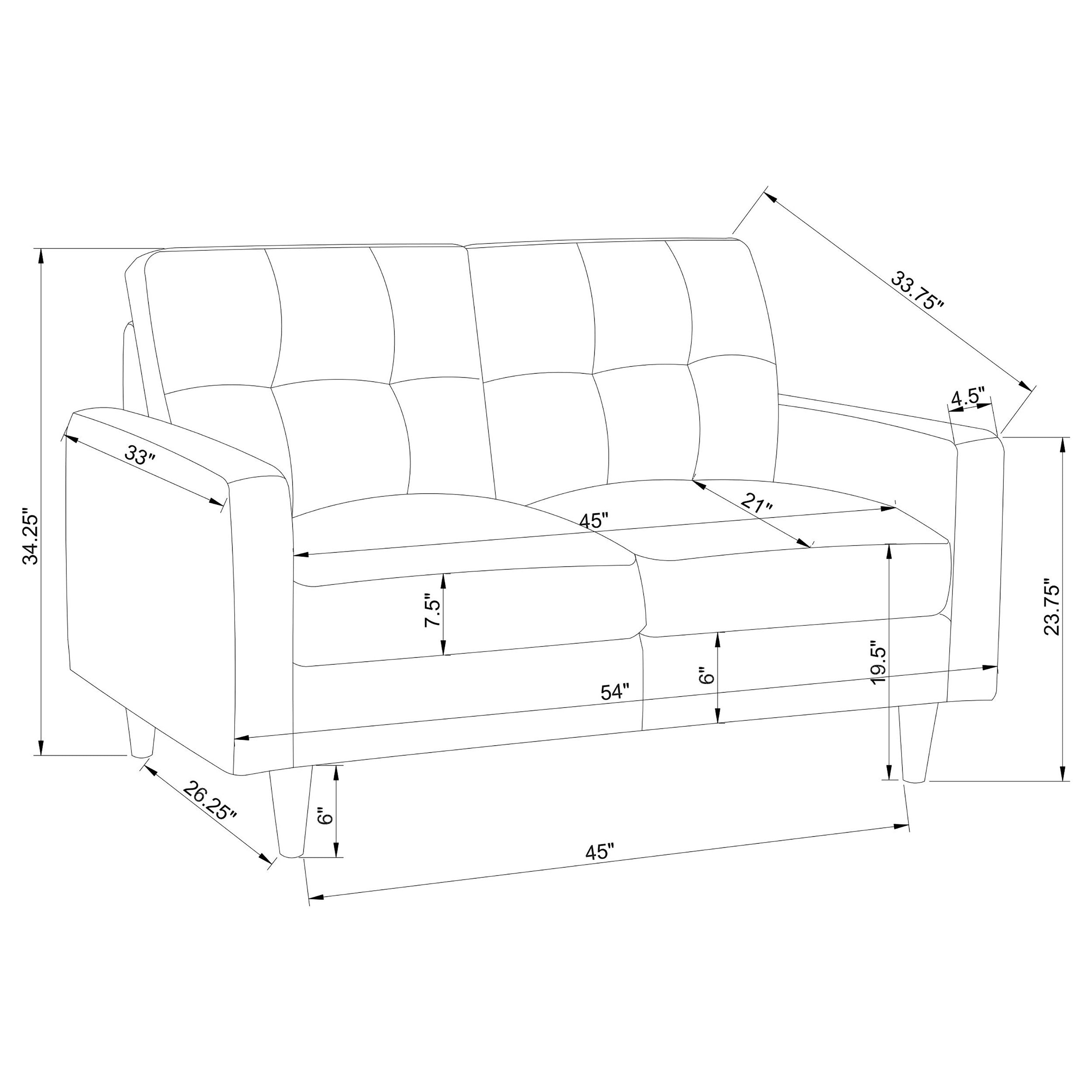 Watsonville 3-piece Upholstered Track Arm Sofa Set Grey