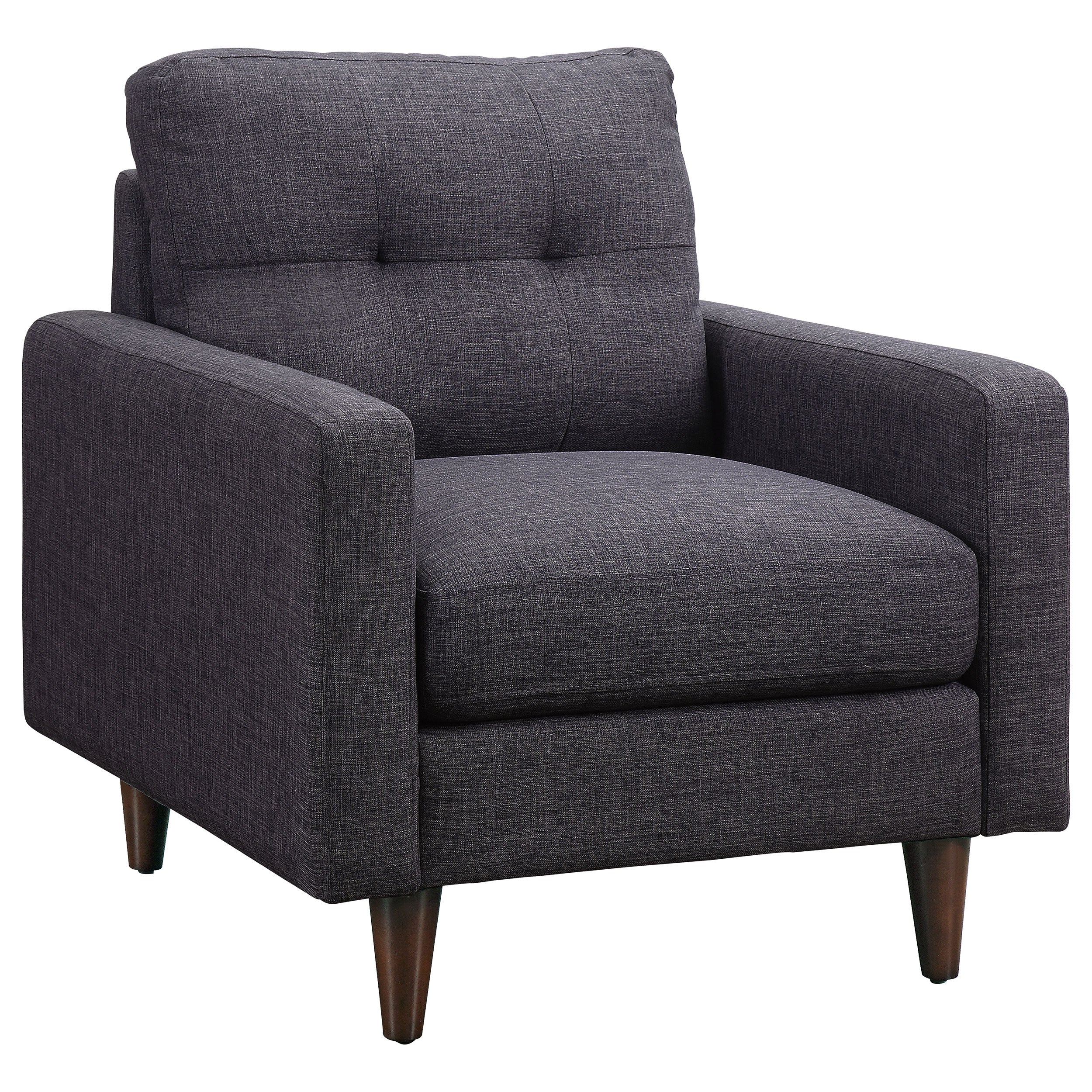 Best Furniture Outlet - Coaster - Watsonville Upholstered Track Arm Tufted Accent Chair Grey - 552003