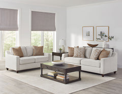 Best Furniture Outlet - Coaster - Christine 2-piece Upholstered Sloped Arm Sofa Set Beige - 552061-S2
