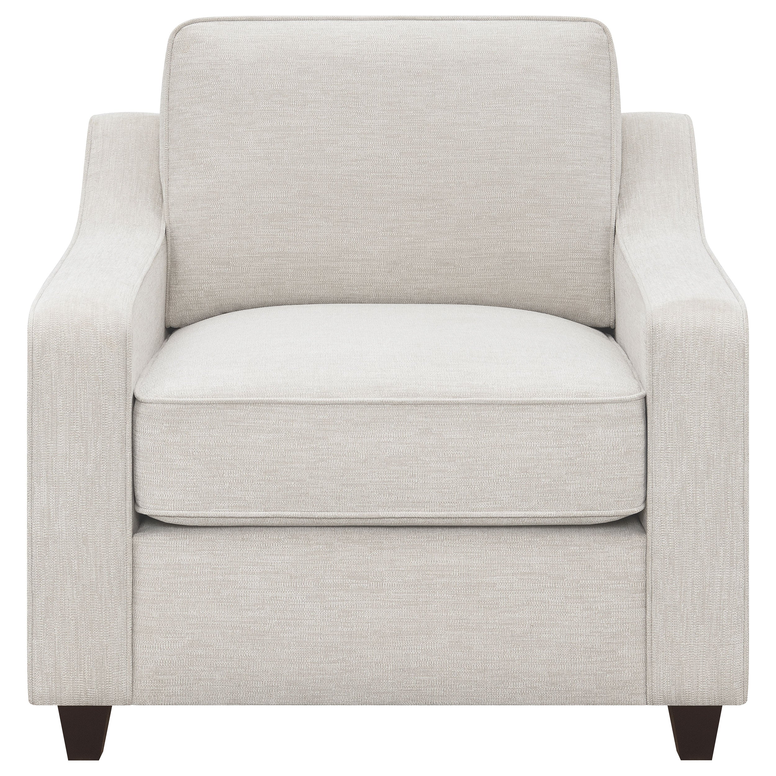 Christine 3-piece Upholstered Sloped Arm Sofa Set Beige