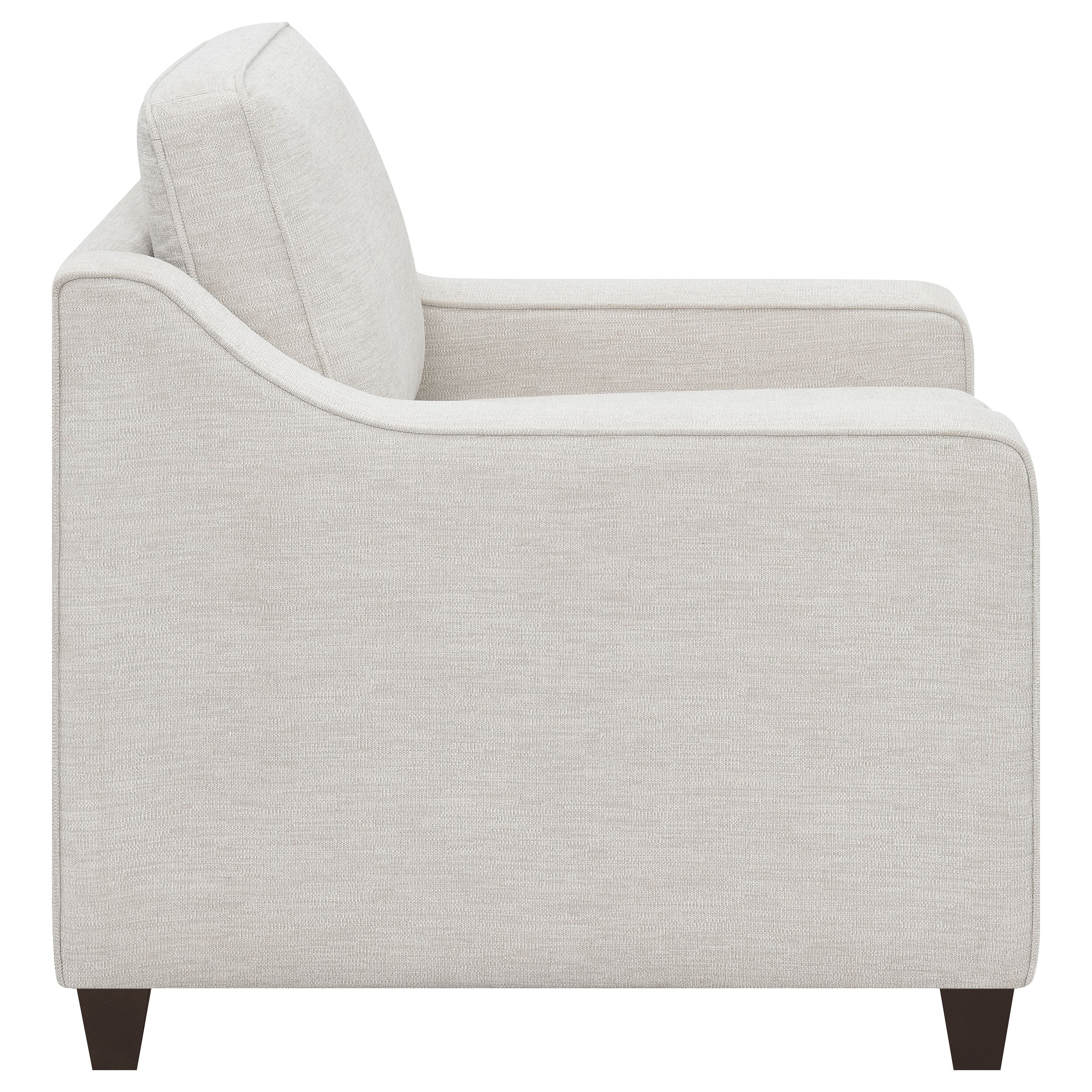 Christine 3-piece Upholstered Sloped Arm Sofa Set Beige