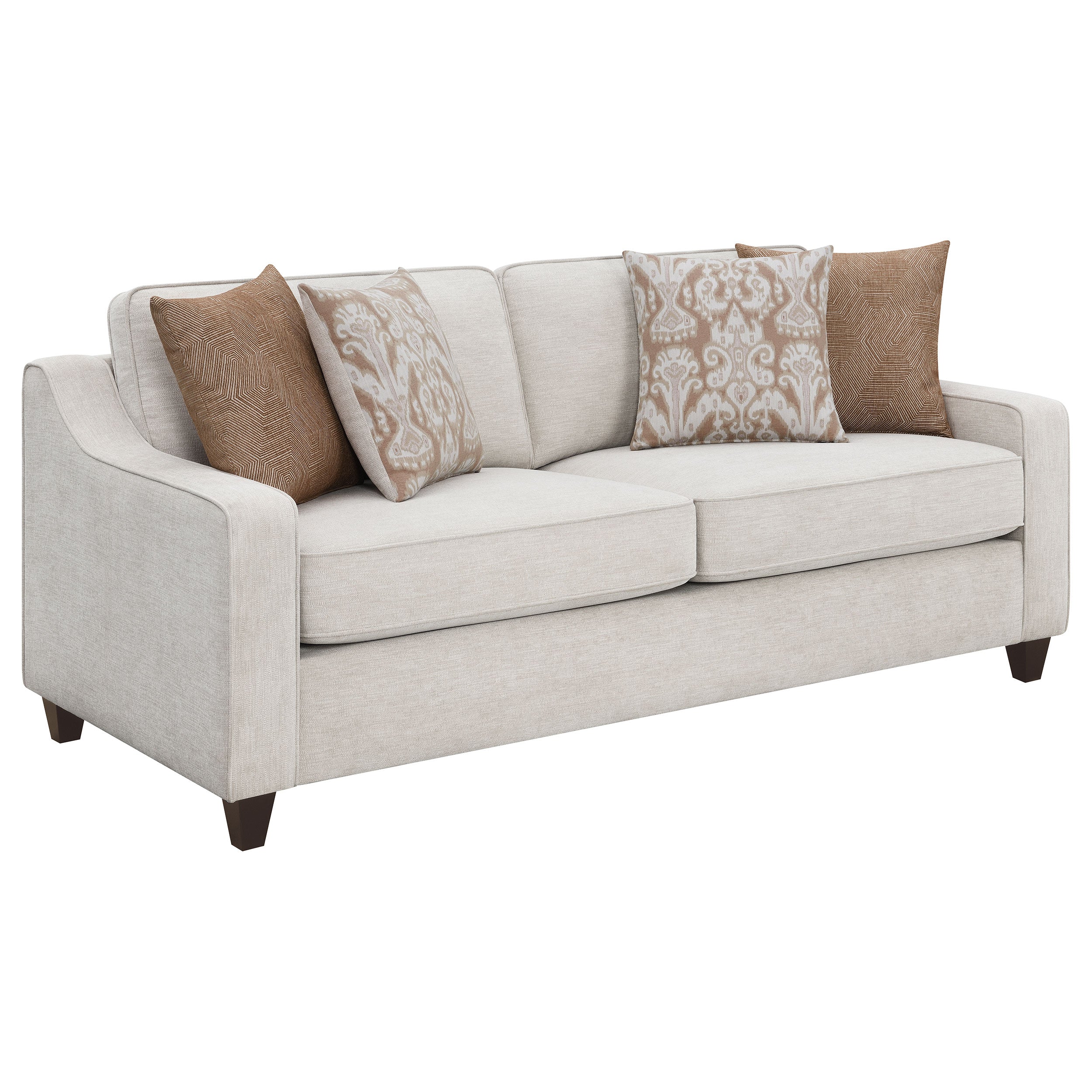 Best Furniture Outlet - Coaster - Christine Upholstered Sloped Arm Sofa Beige - 552061