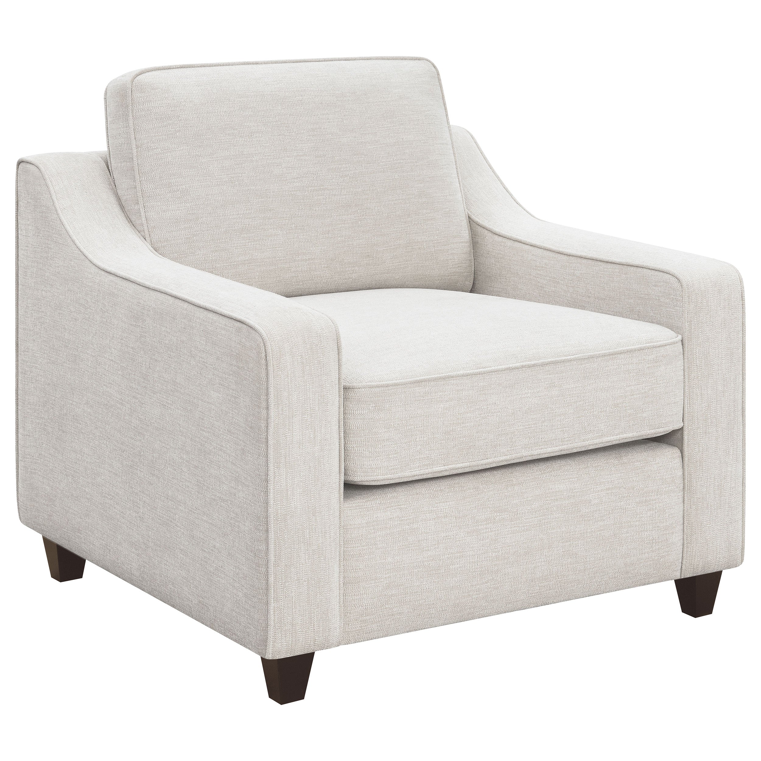Best Furniture Outlet - Coaster - Christine Upholstered Sloped Arm Accent Chair Beige - 552063