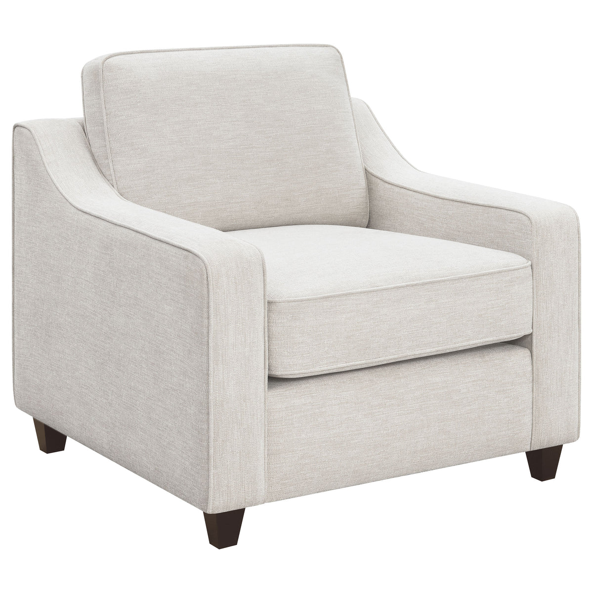 Best Furniture Outlet - Coaster - Christine Upholstered Sloped Arm Accent Chair Beige - 552063