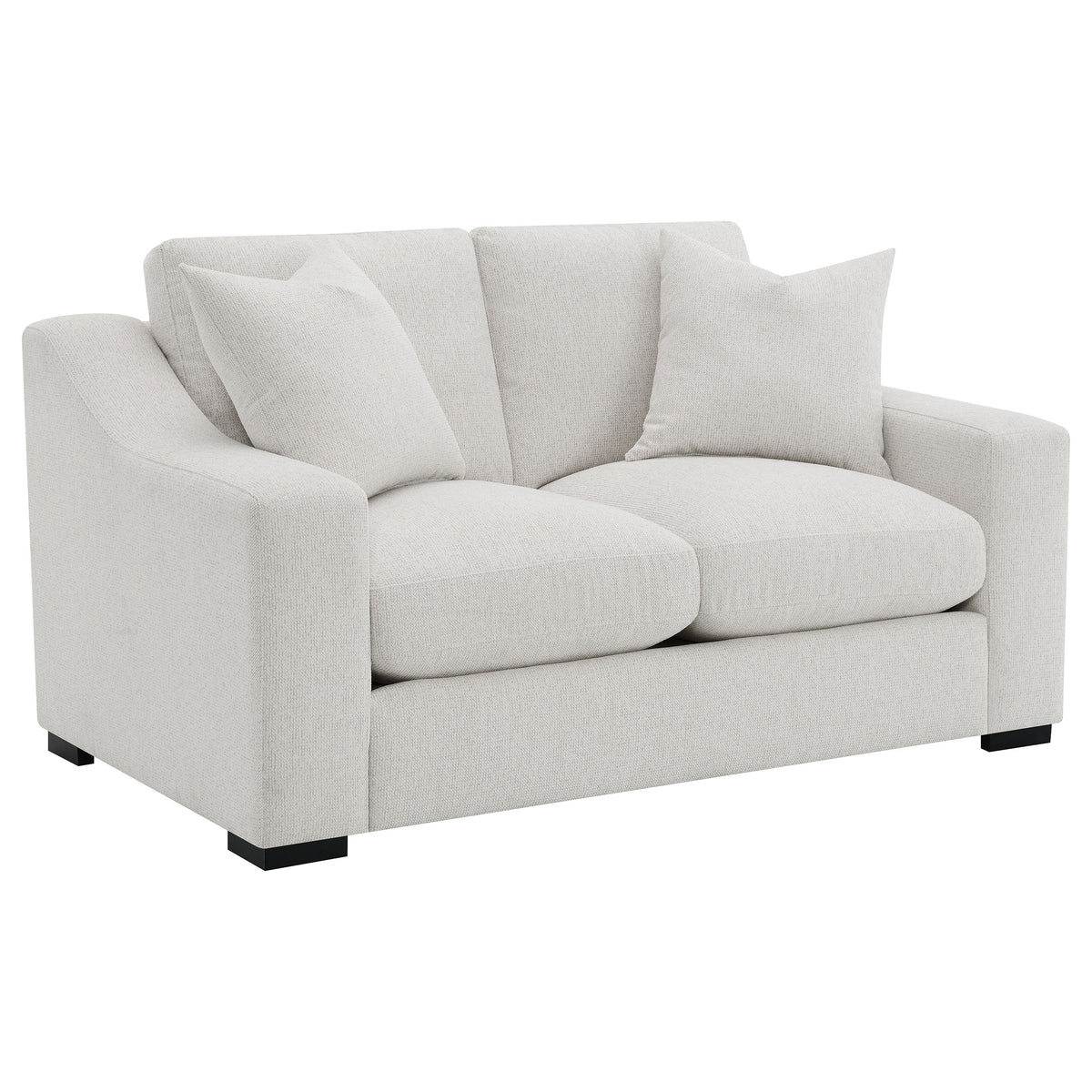 Best Furniture Outlet - Coaster - Ashlyn Fabric Upholstered Track Arm Loveseat Sand - 552092