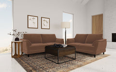 Best Furniture Outlet - Coaster - Selma 2-piece Velvet Upholstered Crescent Arm Sofa Set Rust - 552101-S2