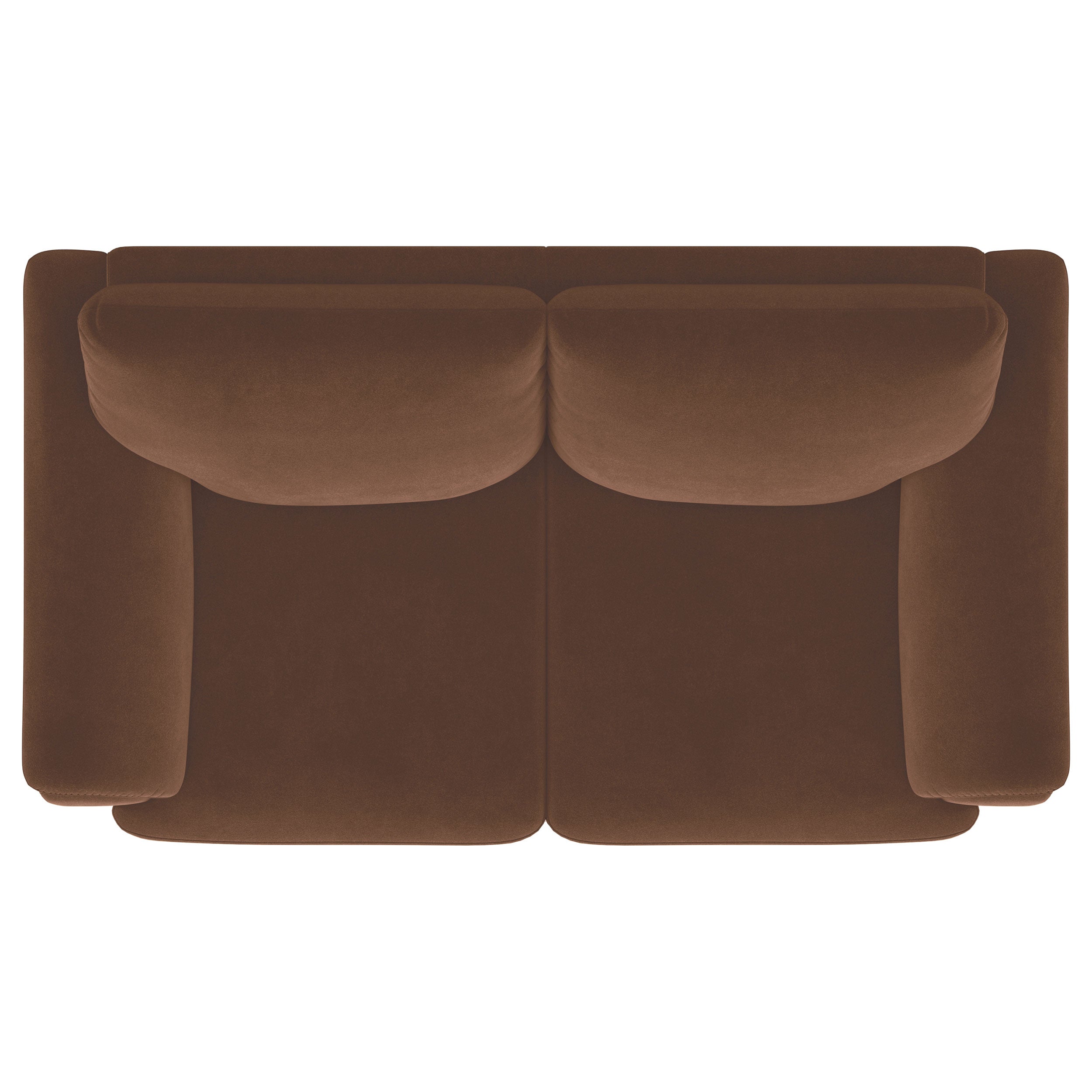 Selma Velvet Upholstered Crescent Arm Loveseat Rust