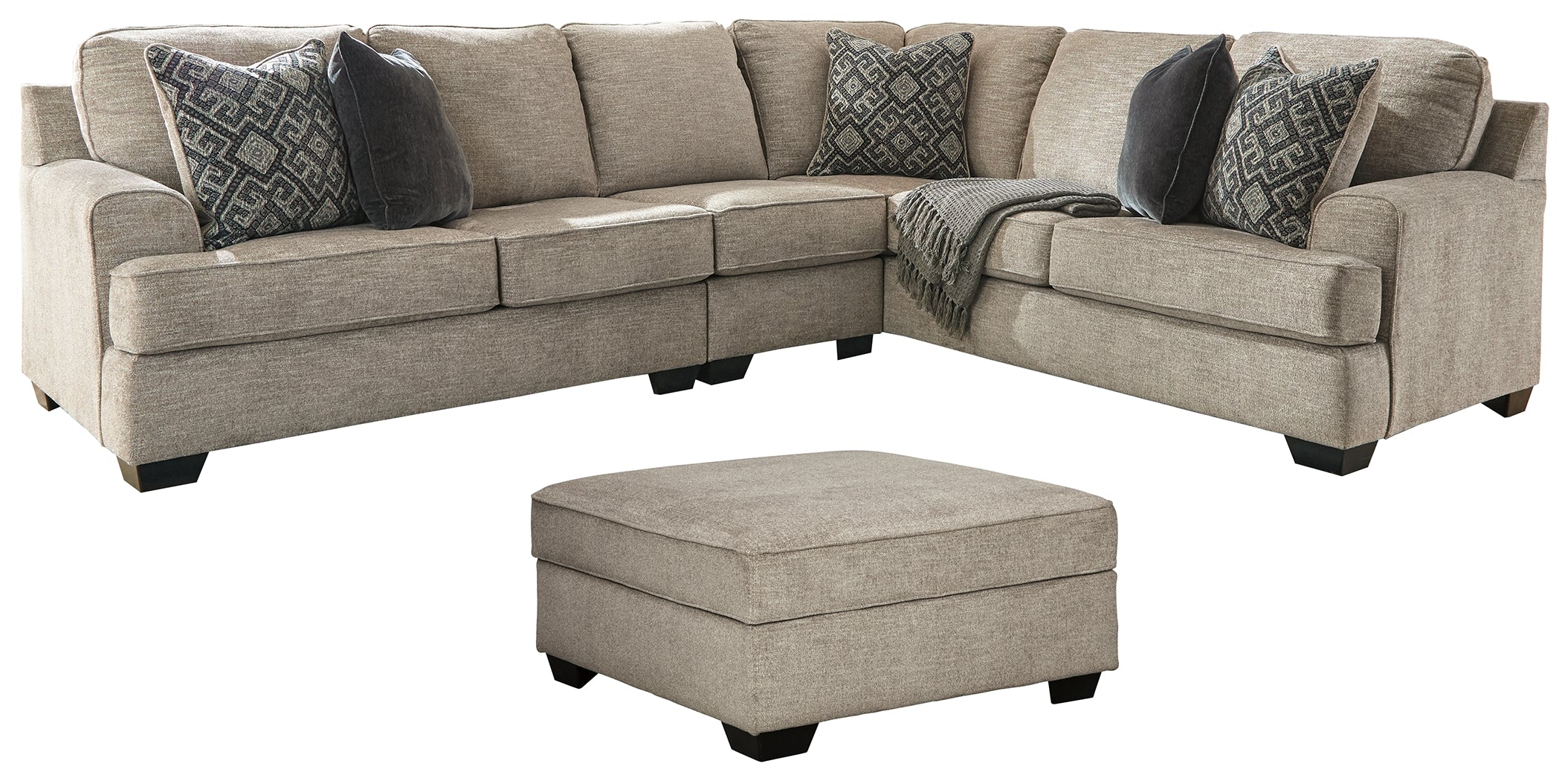 Best Furniture Outlet - Ashley Furniture - Bovarian 3-Piece Sectional with Ottoman - 3-Piece Sectional with Ottoman - 56103U2