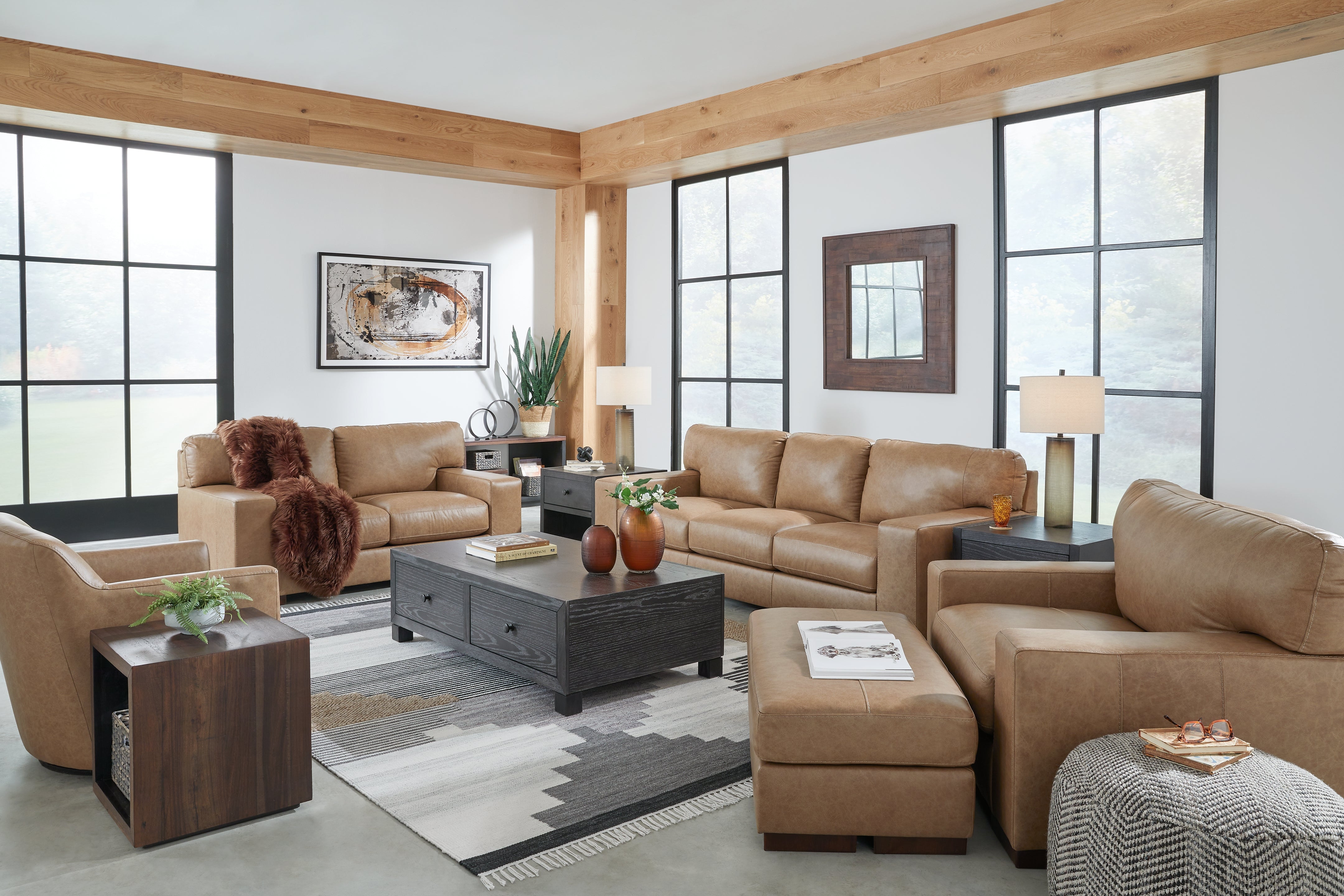 Best Furniture Outlet - Ashley Furniture - Lombardia Sofa, Loveseat, Oversized Chair and Ottoman - Sofa, Loveseat, Oversized Chair and Ottoman - 57302U3