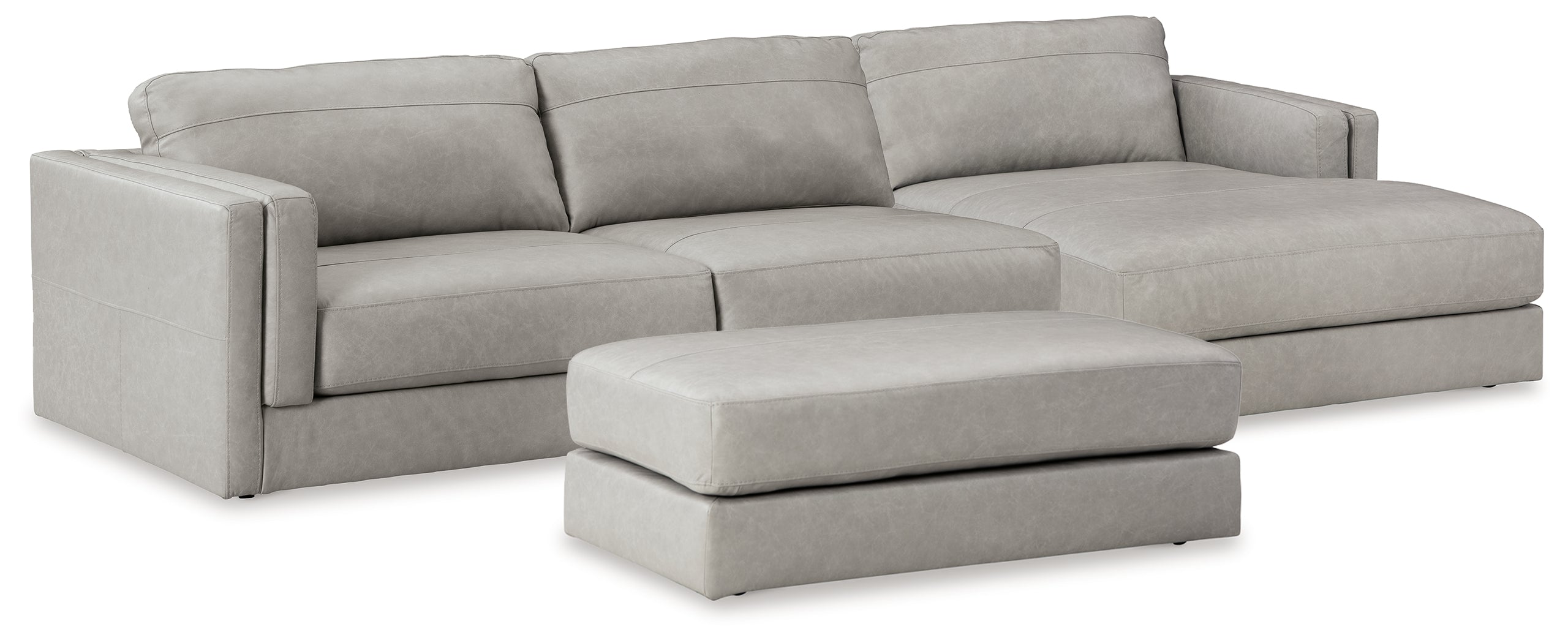 Best Furniture Outlet - Ashley Furniture - Amiata 2-Piece Sectional with Chaise and Ottoman - 2-Piece Sectional with Chaise and Ottoman - 57404U1