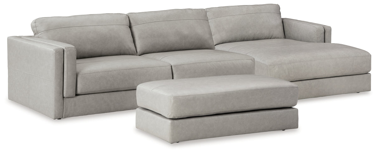 Best Furniture Outlet - Ashley Furniture - Amiata 2-Piece Sectional with Chaise and Ottoman - 2-Piece Sectional with Chaise and Ottoman - 57404U1