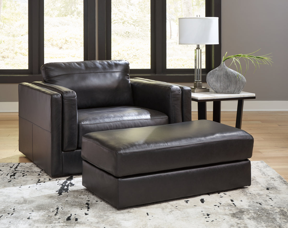 Best Furniture Outlet - Ashley Furniture - Amiata Oversized Chair and Ottoman - Oversized Chair and Ottoman - 57405U3
