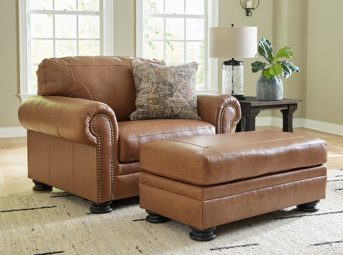 Best Furniture Outlet - Ashley Furniture - Carianna Oversized Chair and Ottoman - Oversized Chair and Ottoman / Caramel - 57604U2