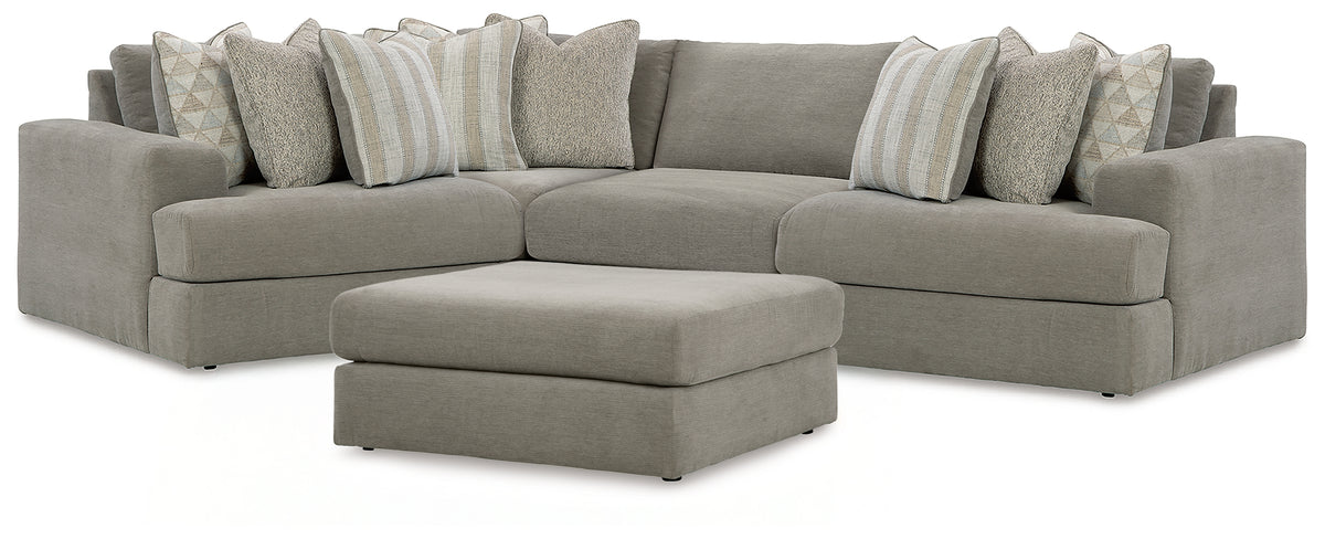 Best Furniture Outlet - Ashley Furniture - Avaliyah 4-Piece Sectional and Oversized Accent Ottoman - 4-Piece Sectional and Oversized Accent Ottoman - 58103U1