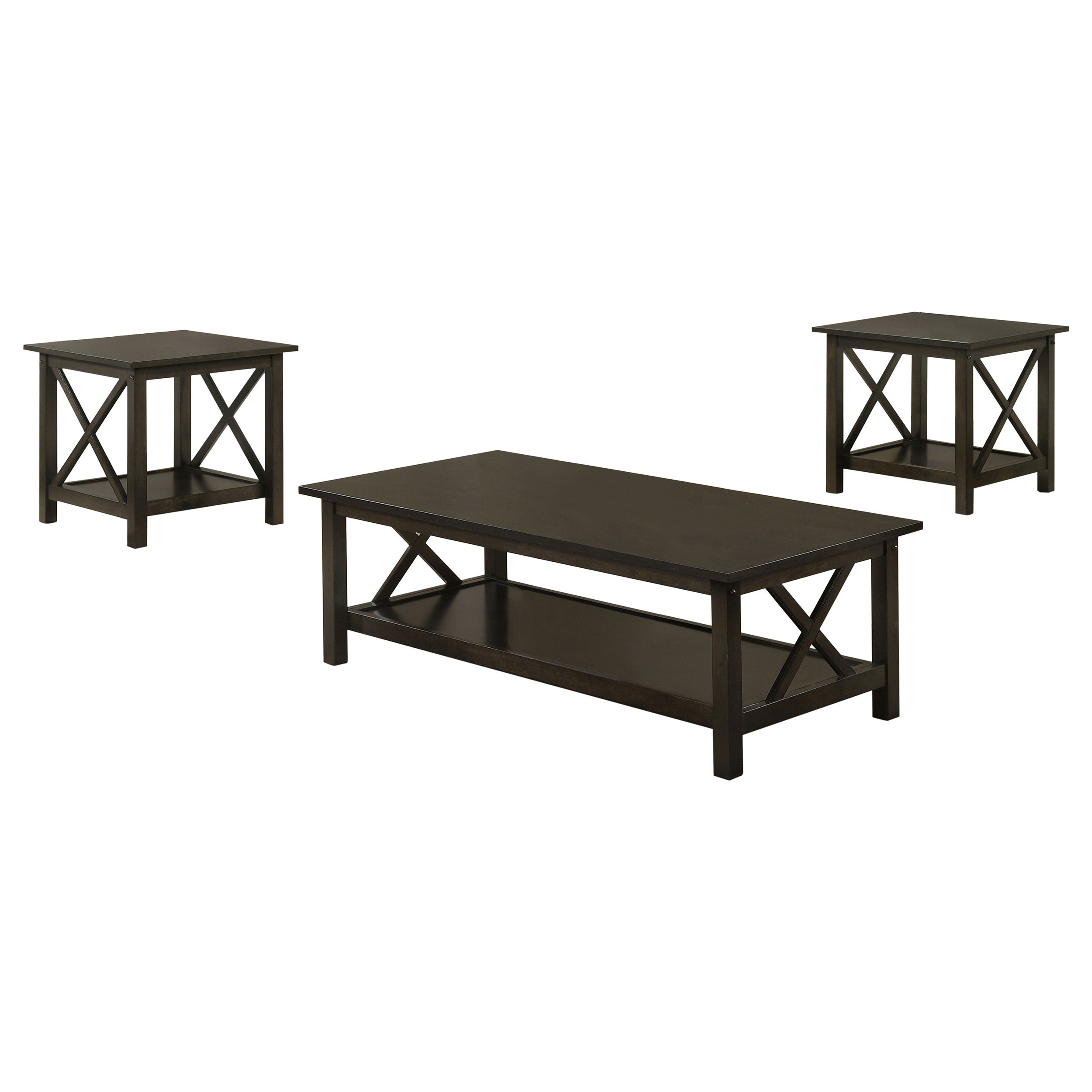 Best Furniture Outlet - Coaster - Rachelle 3-piece Rectangular Coffee Table Set Deep Merlot - 5909