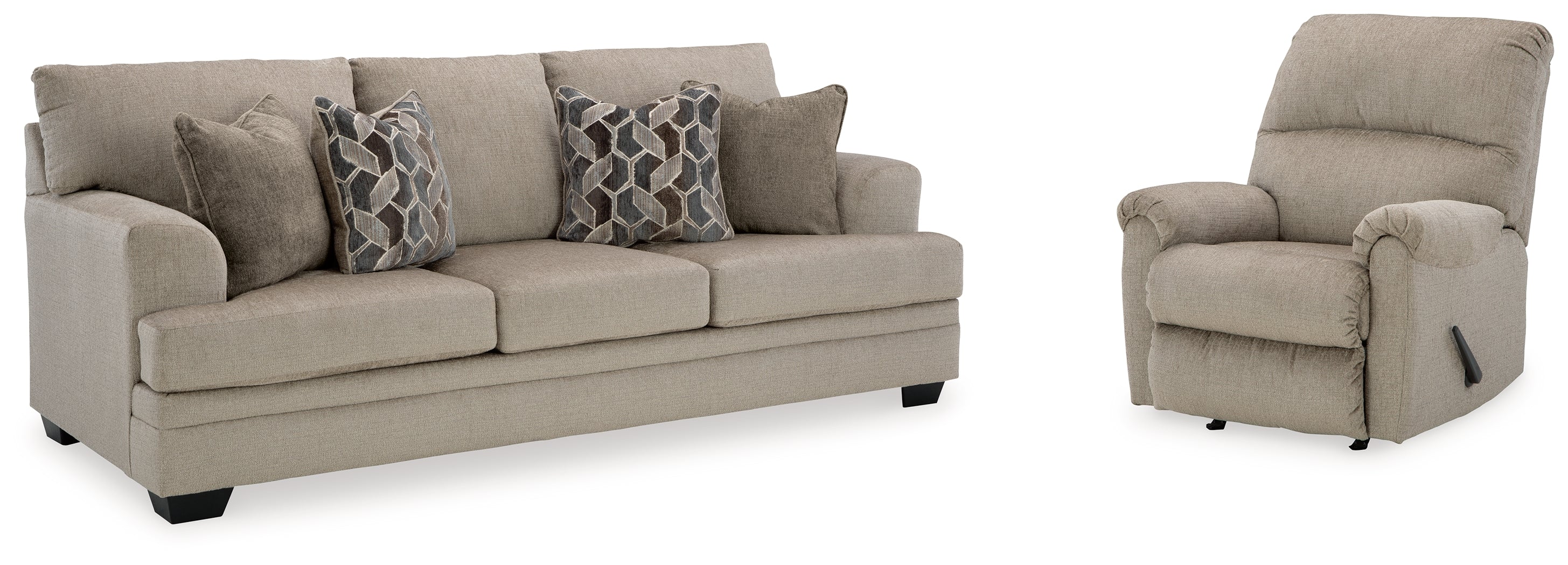 Best Furniture Outlet - Ashley Furniture - Stonemeade Sofa and Recliner - Sofa and Recliner / Taupe - 59504U7
