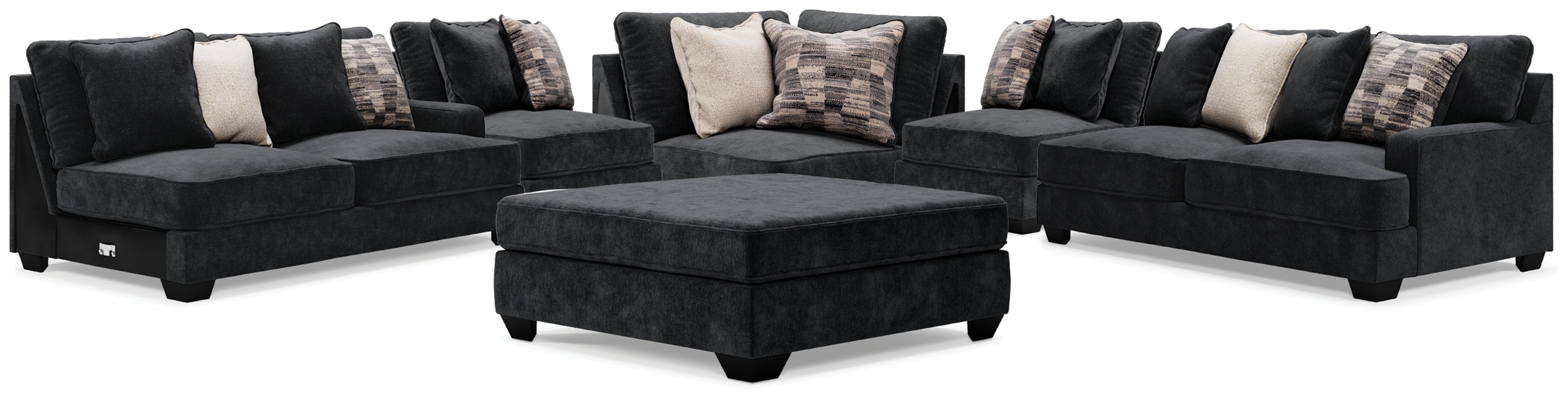 Best Furniture Outlet - Ashley Furniture - Lavernett 5-Piece Sectional and Ottoman - 5-Piece Sectional and Ottoman - 59603U2