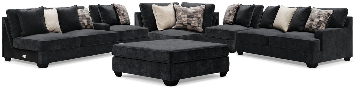 Best Furniture Outlet - Ashley Furniture - Lavernett 5-Piece Sectional and Ottoman - 5-Piece Sectional and Ottoman - 59603U2